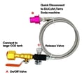 thumbnail image 4 of Soda Hose Kit Soda Maker Quick Connect Co2 Adapter with Flow Control Ball Valve, 60inch High Pressure Stainless Steel Hose Compatible with Gaia Terra, 4 of 6