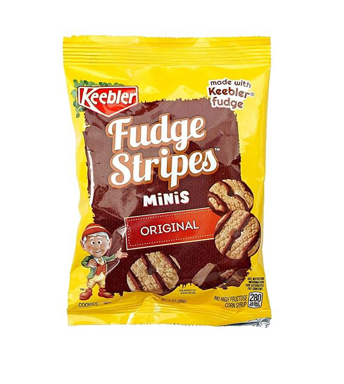 Keebler Fudge Stripes Minis 12 Pack, 2oz Individual Cookie Bags