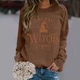 thumbnail image 3 of WEIWEN Halloween Sweatshirts for Women 1692 Salem Broom Co Graphic Pullover Crewneck Long Sleeve Shirts 2026 Fall Outfits Womens Fall Fashion Clothing Coffee, S, 3 of 5