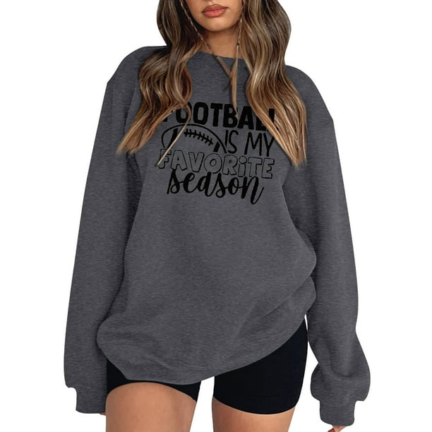 Gibobby Sudadera oversize mujer Sudadera delgada y ligera con gráficos divertidos de manga larga para mujer(Gris,CH)