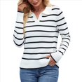 thumbnail image 3 of Camisas de Mujer con Cuello de Solapa, Cuello en V, Blusa de Larga, Blusa Informal Elegante. Negro XL, 3 of 8