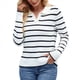 thumbnail image 3 of Camisas de Mujer con Cuello de Solapa, Cuello en V, Blusa de Larga, Blusa Informal Elegante. Negro XL, 3 of 8