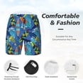 thumbnail image 4 of Kdxio Hawaiian Style Print Men's Swim Trunks with Compression Liner 7 Inch Inseam Quick Dry Swim Shorts, 4 of 7