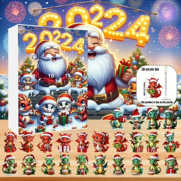 EGNMCR Calendar 2024 Christmas Advent Calendar 24 Days Of Christmas Flying Baby Dragon Countdown Calendar With 24 Baby Dragon Pendant Christmas Decorations Advent Calendar