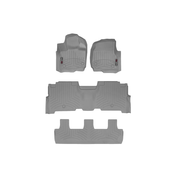 WeatherTech Custom Fit FloorLiners compatible with 2021-2024 Ford Expedition - Complete Set (1st, 2nd, & 3rd Row), Grey