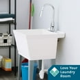 thumbnail image 3 of 19 Gallon Laundry Sink with High Arc Chrome Pull-Down Kitchen Faucet 6503CP, 3 of 9