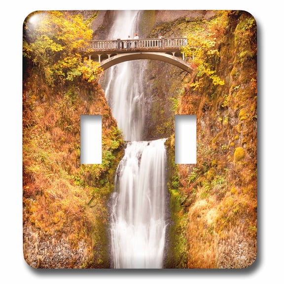 3dRose, Multnomah Falls, Autumn, Bridge, Columbia River Gorge, Oregon, double toggle switch