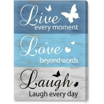 Modern Rustic Live Love Laugh Canvas Wall Art,Inspirational Quotes Wall Art Canvas Framed Painting Ready to Hang Room Décor for Home Living Room Bedroom Decorations 12"x 15"