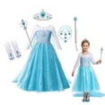 thumbnail image 2 of Vestido de princesa para niñas, disfraz de Disney Frozen Snow Queen Elsa, disfraz de fiesta de cumpleaños, ropa para niños con peluca de corona Vestido4T Gao Jinjia LED, 2 of 2