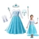 thumbnail image 2 of Vestido de princesa para niñas, disfraz de Disney Frozen Snow Queen Elsa, disfraz de fiesta de cumpleaños, ropa para niños con peluca de corona Vestido4T Gao Jinjia LED, 2 of 2