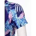 thumbnail image 3 of Jhaoyu Woman Plus Size Swimwear Short Sleeve Zip Neck One Piece Swimdress Rash Guard Bathing Suits Navy Blue 4XL, 3 of 6