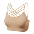 thumbnail image 4 of Women's Novelty Bras Seamless Triple Criss-Cross Front Bralette Sports Bra (No Pad), 4 of 4