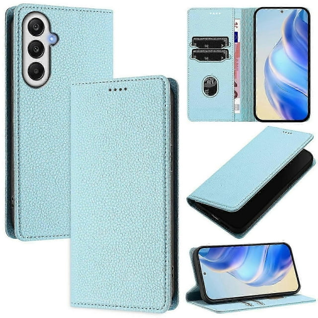 For Samsung Galaxy A26 5g Wallet Case Rfid Blocking Litchi Texture Leather Mobile Cover-mint Green