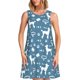 thumbnail image 1 of Fotbe Poodle Dog Vestido de Verano sin Mangas para Mujer – Vestido Midi Línea A, Estilo Camiseta Floral, Vestido Playero Casual y Fluido, 1 of 7