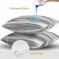 thumbnail image 4 of Grey White Ombre Throw Pillow Covers 24x24 Inch Set of 2, Abstract Art Oil Painting Modern Waterproof Outdoor Pillow Covers, Decorative Cushion Pillowcases for Couch, Sofa, Bed, Garden, Patio, 4 of 9