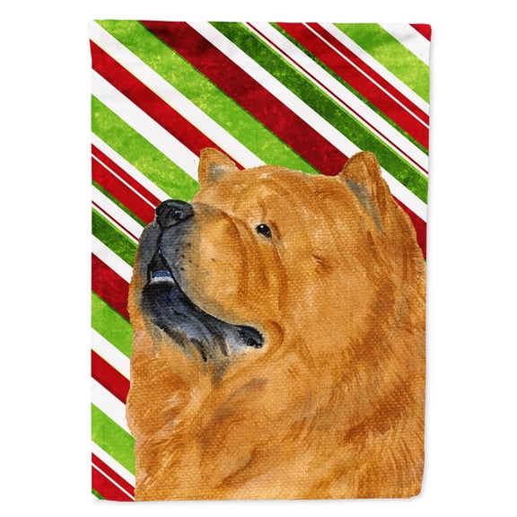 Carolines Treasures SS4571-FLAG-PARENT Chow Chow Candy Cane Holiday Christmas Flag multicolor