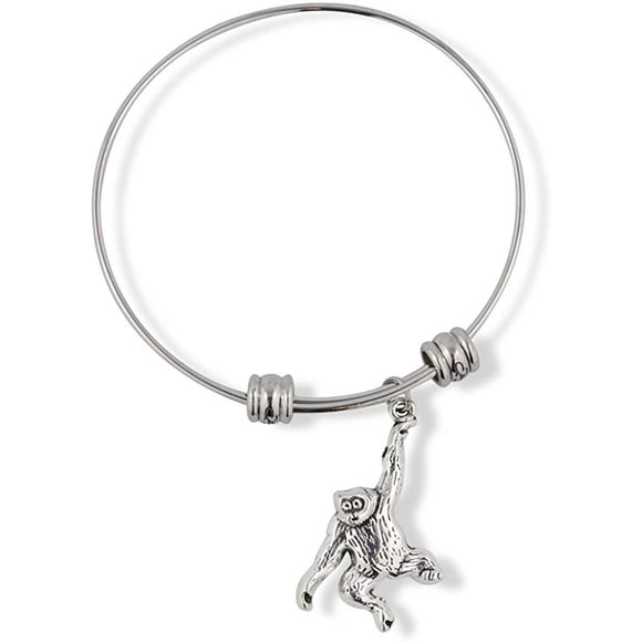 Monkey Hanging by One Arm Fancy Charm Bangle