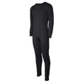 thumbnail image 2 of Men's Soft Thermal Underwear Set Fleece Lined, Black 3XL, 1 Set, 2 of 3