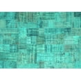 thumbnail image 1 of Ahgly Company Indoor Rectangle Patchwork Turquoise Blue Transitional Area Rugs, 8' x 12', 1 of 4