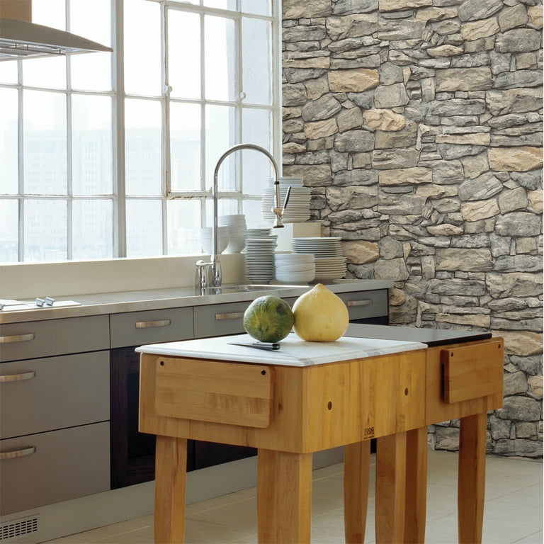 InHome Kilkenny Stone Peel & Stick Wallpaper InHome Kilkenny Stone Peel & Stick Wallpaper