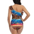 thumbnail image 5 of Easygdp Animals On Noah's Ark2 Women's One Shoulder Ruffle Monokini Bathing Suits with Removable Chest Pad, Quick Drying - Medium, 5 of 8