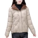 thumbnail image 2 of Parkas de manga larga para mujer, abrigo cálido con bolsillo, chaqueta larga con cuello vuelto, abrigo de invierno de plumón para mujer, 2 of 7