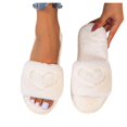 thumbnail image 3 of NOKIO Women's Fuzzy Open Toe Slippers Soft Plush House Shoes for Women Comfortable S𝗅ip On Flat Shoes Lightweight Indoor Ladies Slides Winter Casual Bedroom Footwear, 3 of 3