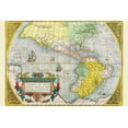 thumbnail image 2 of Ortelius, Abraham 18x13 Black Ornate Wood Framed with Double Matting Museum Art Print Titled - The Americas, 2 of 4