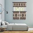 thumbnail image 5 of Brown Aztec Kitchen Curtains Sets for Windows 24 Inch Length, Boho Southwest Ethnic Neutral Motifs Rod Pocket Window Treatments Tier Curtains and Valances Set for Bedroom/Bathroom, 5 of 8