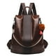 thumbnail image 4 of Mochila De Cuero Sintético Unisex Color Sólido Moda Gran Mochila Informal Bolso De Hombro, 4 of 8