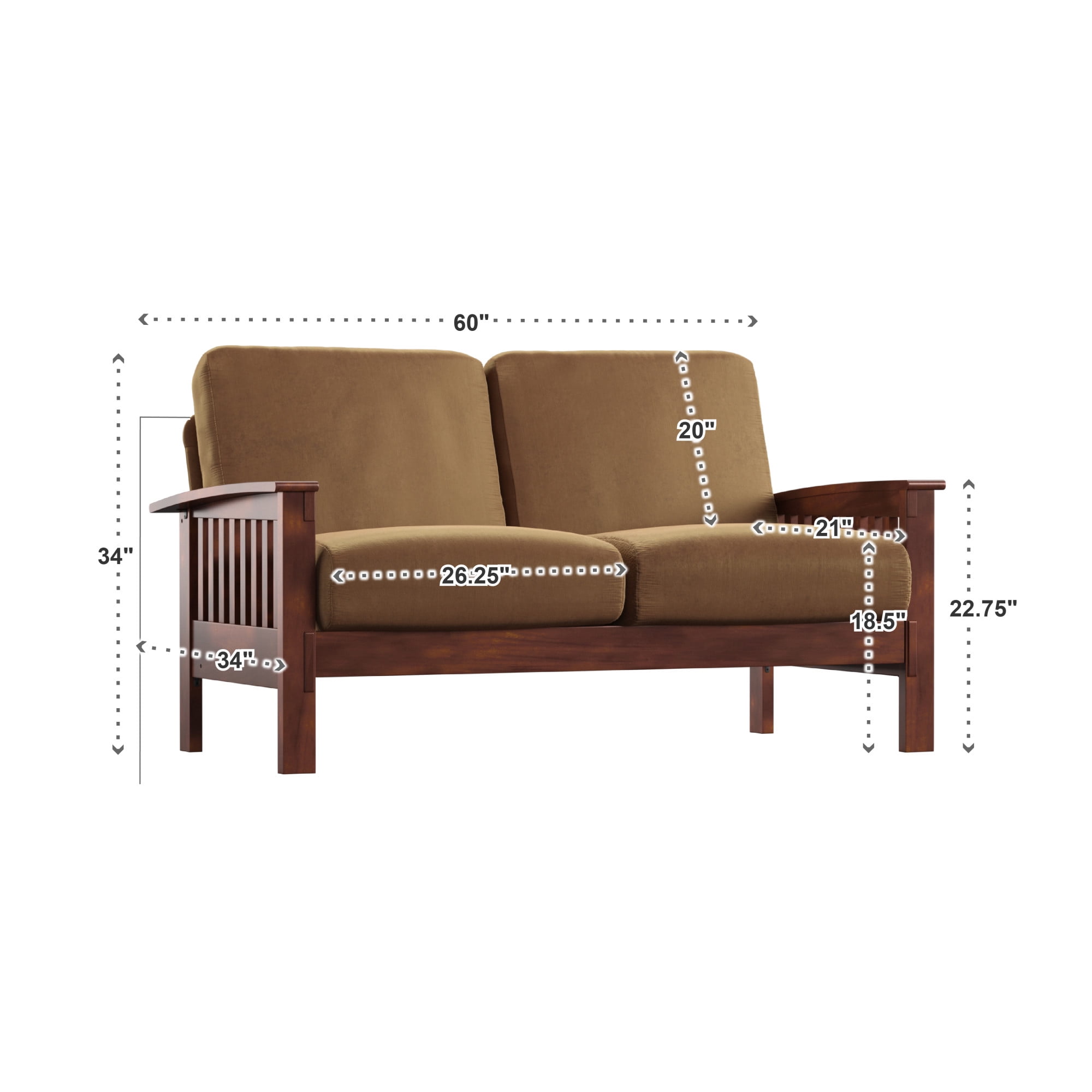 Weston Home Warner Microfiber Loveseat, Rust