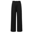 thumbnail image 6 of TrendOFT Stretchy Wide Leg Palazzo Pants for Women Casual Comfy High Waist Dressy Lounge Pants with Pockets Black L, 6 of 7