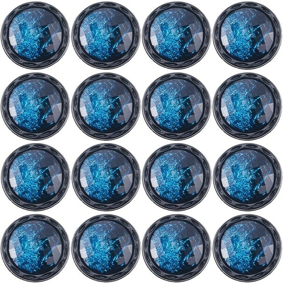 20Pcs 25mm Resin Shank Button 1-Hole Beveled Cut Glass Shiny Blue Sewing Shank Buttons for DIY Sewing Crafts Sweater Uniform Blouse Jacket Clothing Hat Embellishments Jewelry Making 1box