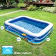 thumbnail image 6 of 100" X 71" X 22" Inflatable Swimming Pool for Family, Electric Pump Included, Lounge Pool for Baby Toddlers Kids Adults, Outdoor Backyard, 6 of 8