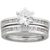 3.5 Carat T.G.W. Round CZ Sterling Silver Wedding Set