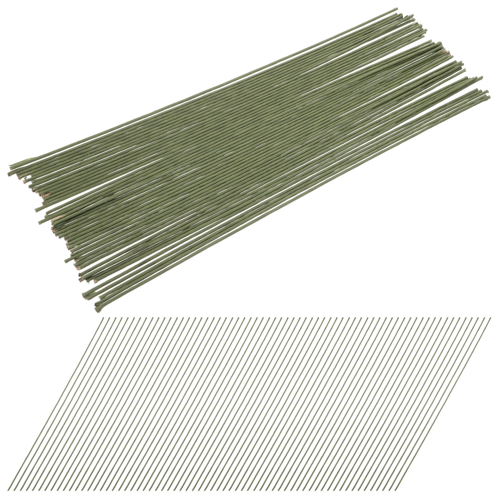 Tineasur 200Pcs Green Floral Picks with Wire for Wedding Decorations and DIY Flower Crafts