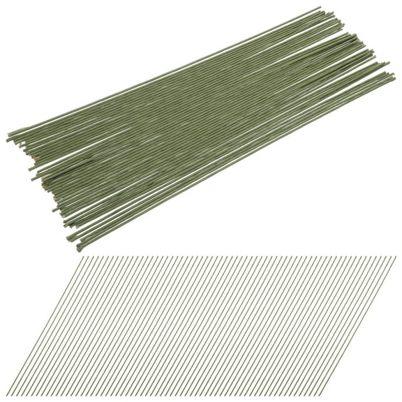 PAMINGONO 200Pcs Green Floral Picks with Wire for Wedding Flower Crafts and Bouquet Arrangements