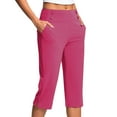 thumbnail image 2 of Penkiiy Womens 22" Wide Leg Capri Pants Yoga Legging High Waist Cropprd Pants with Pockets, 2 of 7