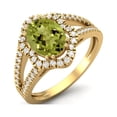 thumbnail image 2 of 2.56 cts Peridot Split Shank 925 Sterling Silver Gold Vermeil Solitaire Halo Valentines Day Gifts Ring, 2 of 3