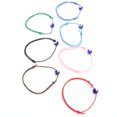 thumbnail image 4 of pulseras delicadas ajustables coloridas tejidas a mano con ojo azul turco, pulsera de buena suerte, cuerda para hombres y mujeres, regalo, 4 of 5