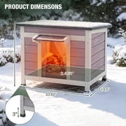 Aivituvin Outdoor Cat House with Insulated Liner Weatherproof Feral Cat Shelter for Winter
