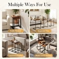 thumbnail image 5 of HomGarden Set of 3 Industrial Nesting Sofa Side Table Indoor MDF C-shaped Stacking End Table Rustic Brown, 5 of 13