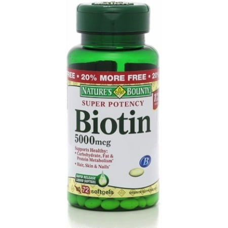 Nature's Bounty Biotin 5000 mcg Liquid Softgels 60 ea (Pack of 4)