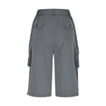 thumbnail image 6 of Summer Savings Clearance!LEBONYARD Womens Pants Plus Size Elastic Waist,Capris Womens Pants with Pockets Loose Casual Dressy Lightweight Ladies Baggy Cargo Shorts Capris for Hiking Gray L, 6 of 9