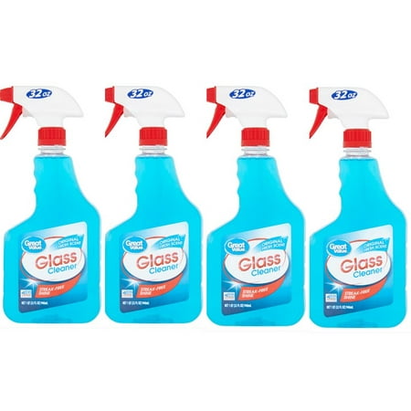 (4 Pack) Great Value Glass Cleaner, 32 oz (Best Outside Window Cleaner)