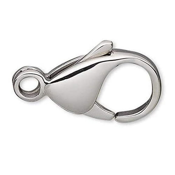 10 Surgical 304 Grade Stainless Steel Lobster Claw Clasps Jewelry Findings with Closed Loop Hole for Necklace, Bracelet, Anklet etc