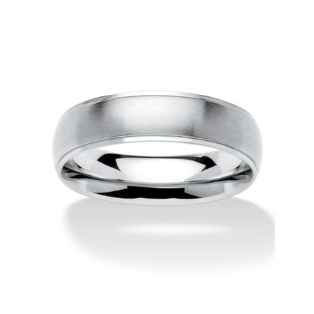 6mm Male Stainless Steel Spear - Men's Comfort Fit Brushed Stainless Steel Wedding Band (6mm)