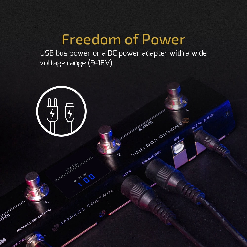 Hotone Ampero Control 4 Button Bluetooth MIDI Foot Controller Pedal