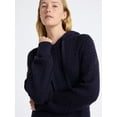 thumbnail image 4 of Free Assembly Women's Cozy Yarn Cable Knit Hoodie Sweater, Midweight, Size XS-XXL, 4 of 5