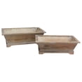thumbnail image 4 of Set of 2 Rustic wood long rectanle planters w/ hard liner, 4 of 4